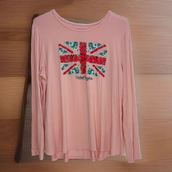 Disney WDW Epcot World Showcase Top Shirt United Kingdom Royal Rose Flag Sz L O… - Picture 1 of 7